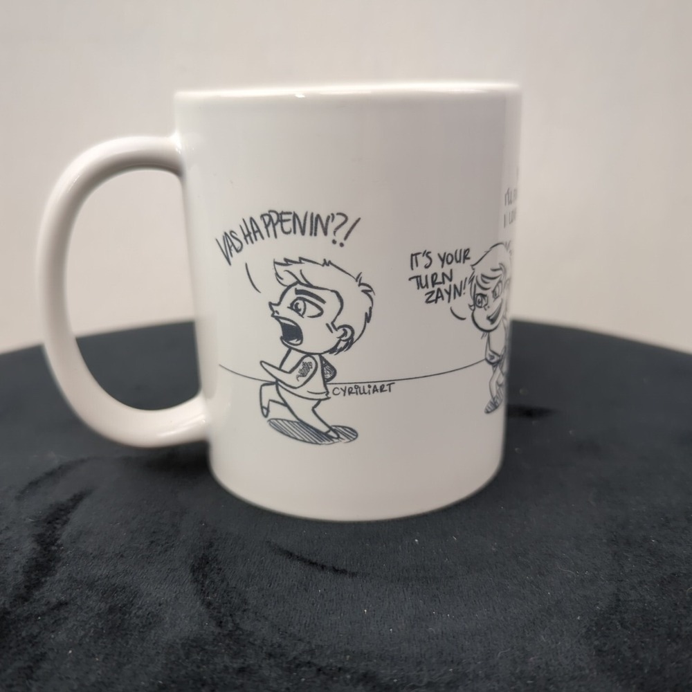 One Direction Band Cartoon Character Mug Australian Artist‎ Cyrilliart